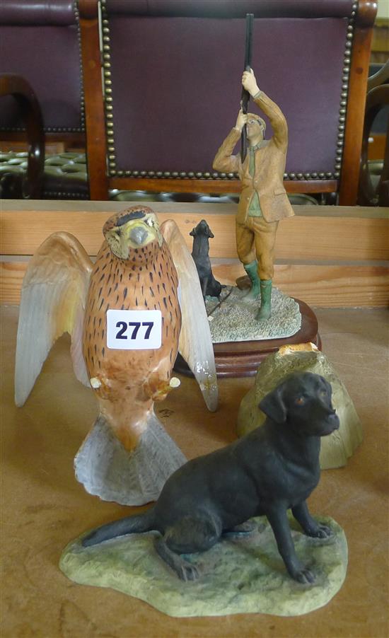 2 border fine arts figures and spode bird